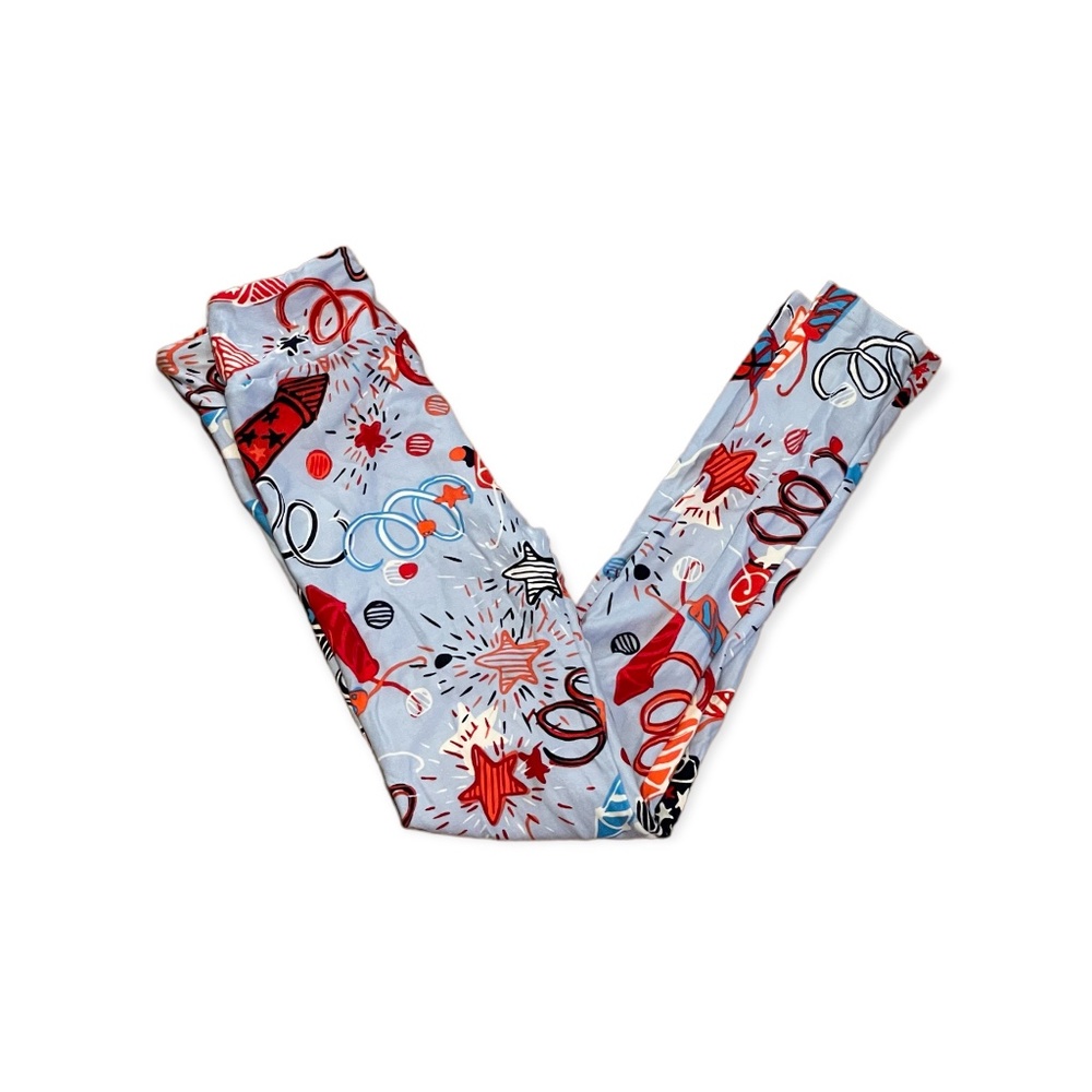Tween LuLaRoe Fourth of July Leggings NEW Fireworks Fits 00-0